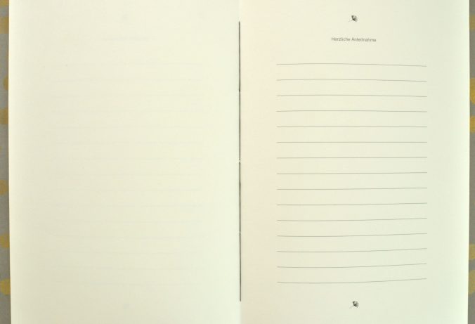 Kondolenzbuch, Motiv Raute, einseitig bedruckt, Teschner Werkraum Berlin, Baruther akzidenzen, Ulrich Teschner