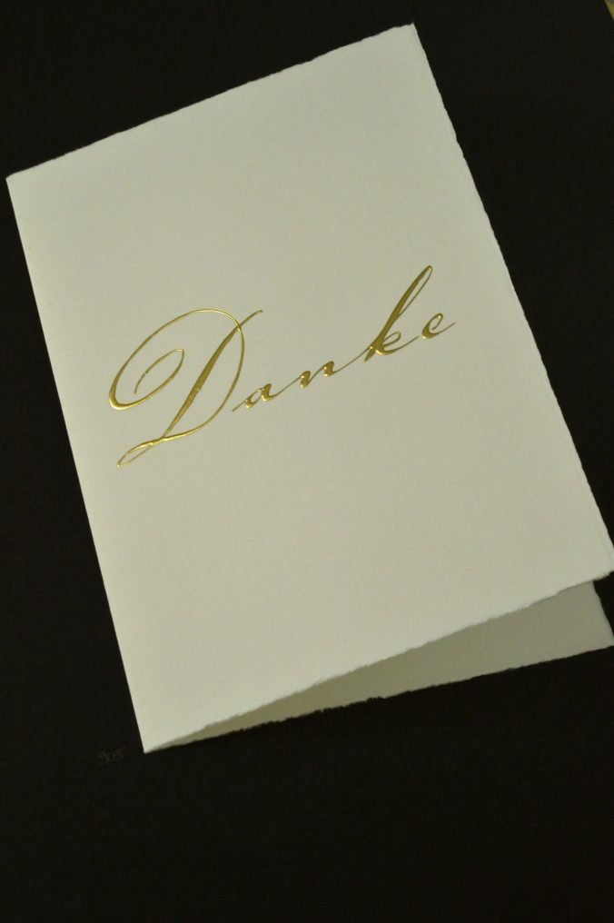 Büttenkarte, Letterpress mit gefüttertem Umschlag Teschner-Werkraum