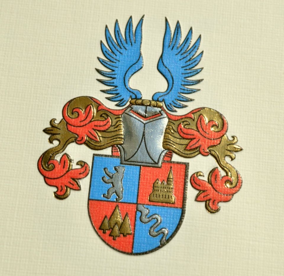 Wappen auf einem Briefpapier, Letterpress Teschner-Werkraum Berlin, Baruther Akzidenzen, Ulrich Teschner
