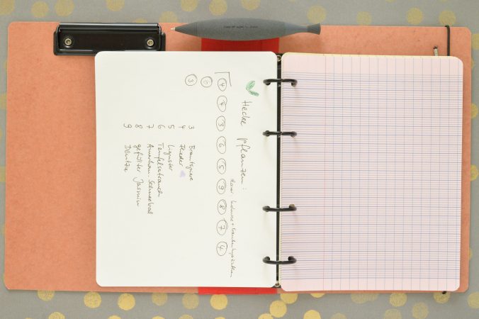 Ringordner, A5 Ordner, Ringbuch, Ringbuchordner, DIN A5, Ordner, Ringbücher zum Nachfüllen, Teschner-Werkraum Berlin, Handlettering, Tombow Brush Pens, Faber Castell, PTT Zeichentusche