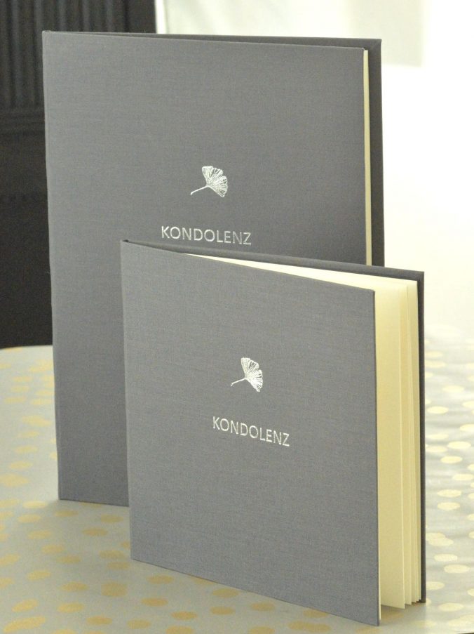 Kondolenzbücher 2 Größen, Teschner Werkraum Berlin, Baruther Akzidenzen, Ulrich Teschner