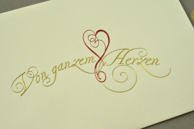 Letterpress Faltbrief mit gefüttertem Umschlag Teschner-Werkraum